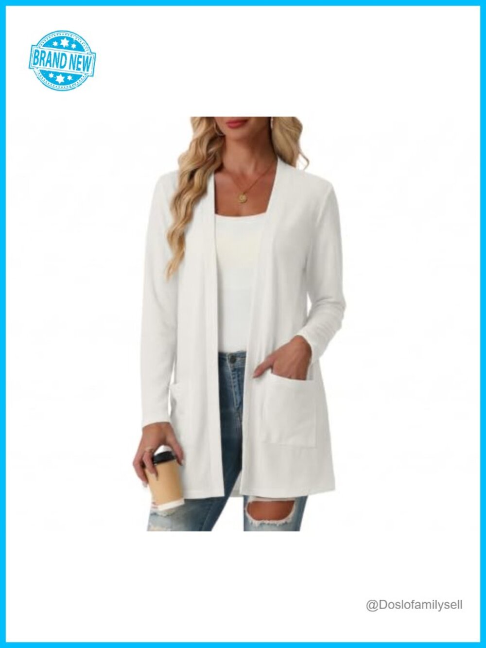 Lepunuo Lightweight Open Front Cardigan Sweater with Pockets